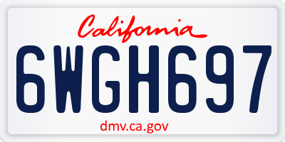 CA license plate 6WGH697