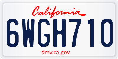 CA license plate 6WGH710