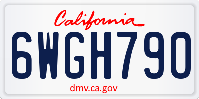 CA license plate 6WGH790