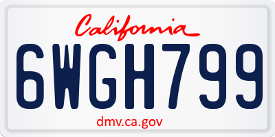 CA license plate 6WGH799
