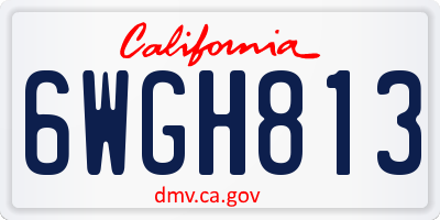 CA license plate 6WGH813