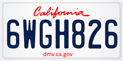 CA license plate 6WGH826