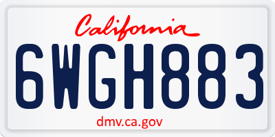 CA license plate 6WGH883