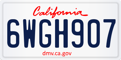 CA license plate 6WGH907
