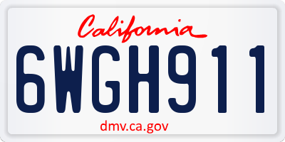 CA license plate 6WGH911