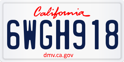CA license plate 6WGH918