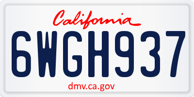 CA license plate 6WGH937