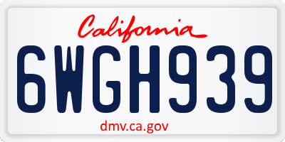 CA license plate 6WGH939