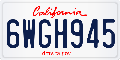 CA license plate 6WGH945