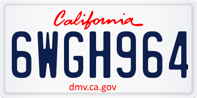 CA license plate 6WGH964