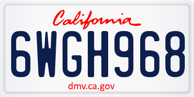 CA license plate 6WGH968