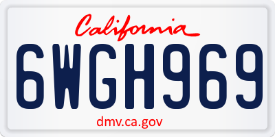 CA license plate 6WGH969