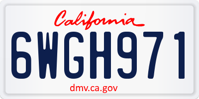 CA license plate 6WGH971