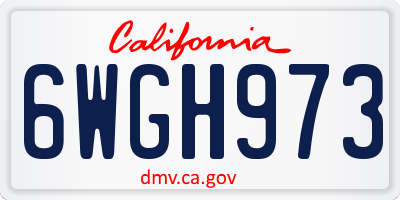 CA license plate 6WGH973