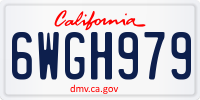 CA license plate 6WGH979