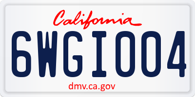 CA license plate 6WGI004