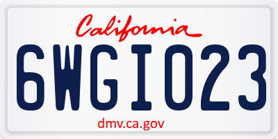 CA license plate 6WGI023