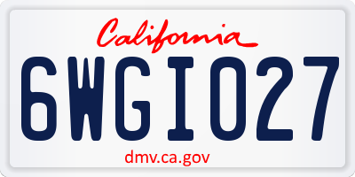 CA license plate 6WGI027