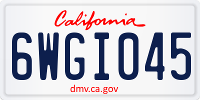 CA license plate 6WGI045