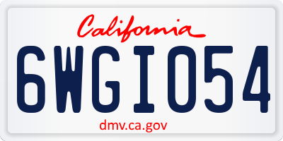 CA license plate 6WGI054