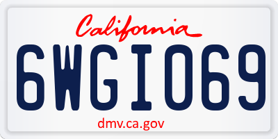 CA license plate 6WGI069