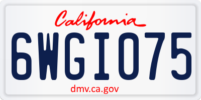 CA license plate 6WGI075