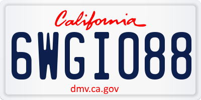 CA license plate 6WGI088
