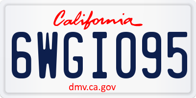 CA license plate 6WGI095