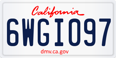 CA license plate 6WGI097