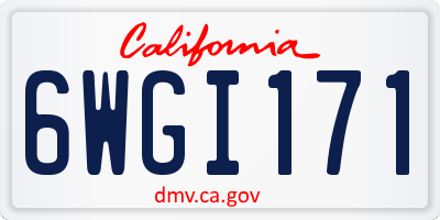 CA license plate 6WGI171