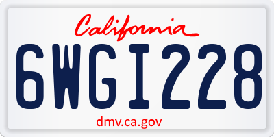 CA license plate 6WGI228
