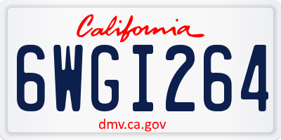 CA license plate 6WGI264