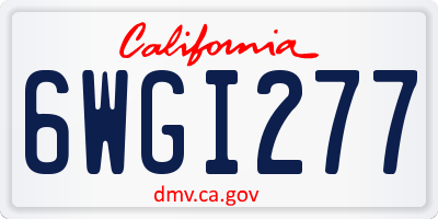 CA license plate 6WGI277