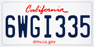 CA license plate 6WGI335