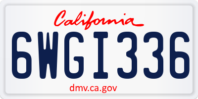 CA license plate 6WGI336