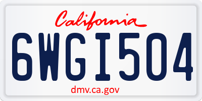 CA license plate 6WGI504