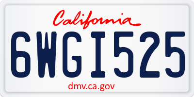 CA license plate 6WGI525