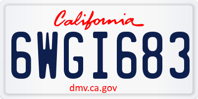 CA license plate 6WGI683