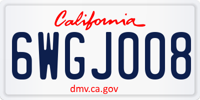 CA license plate 6WGJ008