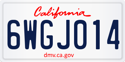 CA license plate 6WGJ014