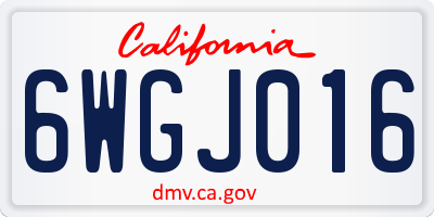 CA license plate 6WGJ016