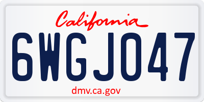 CA license plate 6WGJ047