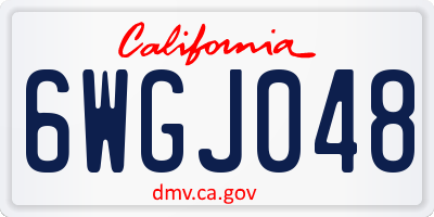 CA license plate 6WGJ048