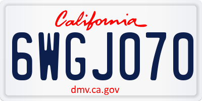 CA license plate 6WGJ070