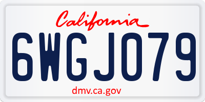 CA license plate 6WGJ079