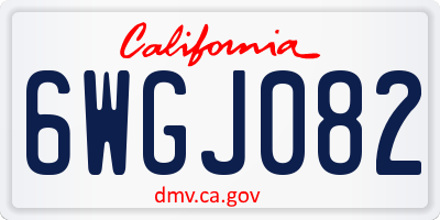CA license plate 6WGJ082