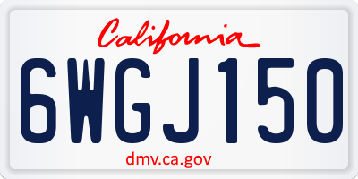 CA license plate 6WGJ150