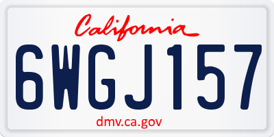 CA license plate 6WGJ157