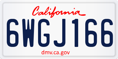CA license plate 6WGJ166