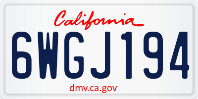 CA license plate 6WGJ194